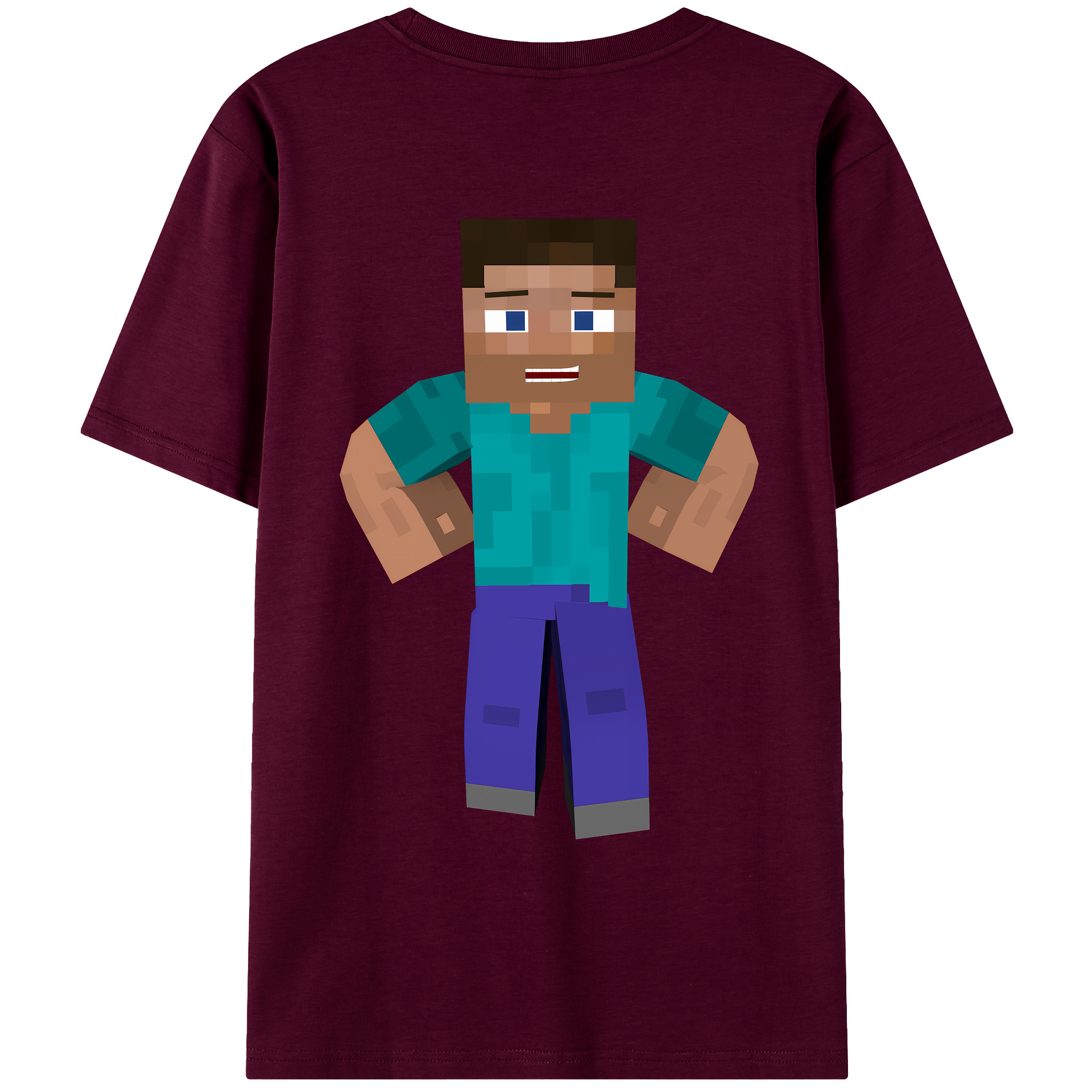 （画像用） マインクラフト ブロックの世界 Minecraft MC Block world レディース半袖Tシャツ(バックプリント)